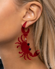 Load image into Gallery viewer, Paparazzi Accessories: Crab Couture - Red Acrylic Earrings