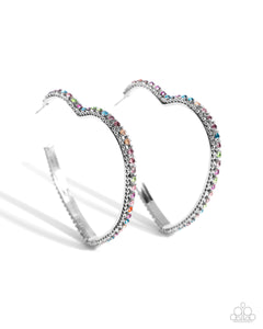 Paparazzi Accessories: Halftime Hearts - Multi Heart Silver Earrings