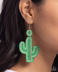 Paparazzi Accessories: Cactus Cameo - Green Earrings