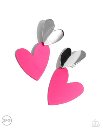 Paparazzi Accessories: Romantic Occasion - Pink Clip-On Earrings