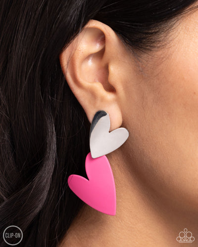 Paparazzi Accessories: Romantic Occasion - Pink Clip-On Earrings