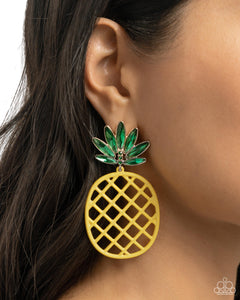 Paparazzi Accessories: Pineapple Passion - Yellow Oversized Earrings