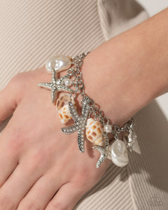 Paparazzi Accessories: Seashell Shanty Necklace andSeashell Song Bracelet - White SET