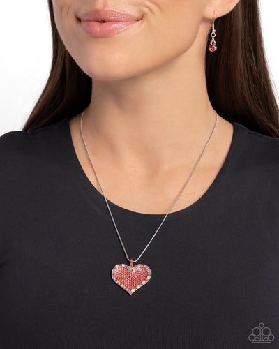 Paparazzi Accessories:  Affectionate Advance - Red Heart Necklace