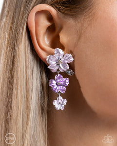 Paparazzi Accessories: Bouquet Brilliance Necklace and Balanced Bouquet Clip-On Earrings - Purple SET