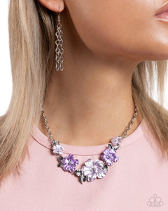 Paparazzi Accessories: Bouquet Brilliance Necklace and Balanced Bouquet Clip-On Earrings - Purple SET