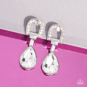 Paparazzi Accessories: In ARCHING Order - White Oversized Earrings