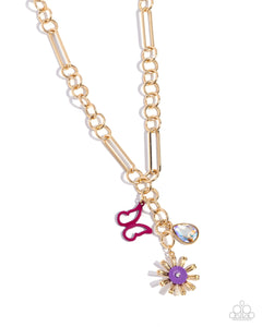 Paparazzi Accessories: Aerial Adventure Necklace and Aerial Accomplishment Bracelet - Purple Iridescent SET