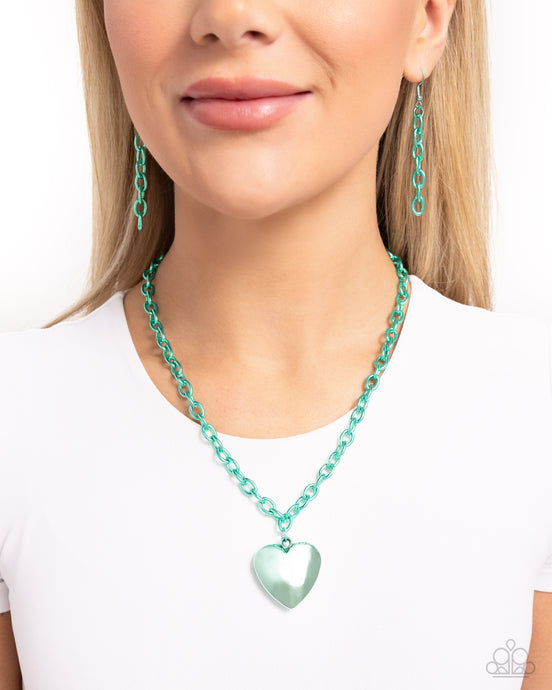 Paparazzi Accessories: Loving Luxury - Green Heart Necklace