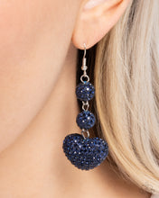 Load image into Gallery viewer, Paparazzi Accessories: Vision in Shimmer - Blue Heart Earrings