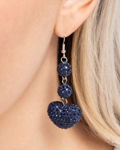 Paparazzi Accessories: Vision in Shimmer - Blue Heart Earrings