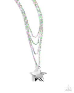 Paparazzi Accessories: Seize the Stars Necklace and Stellar Savvy Bracelet - Green SET