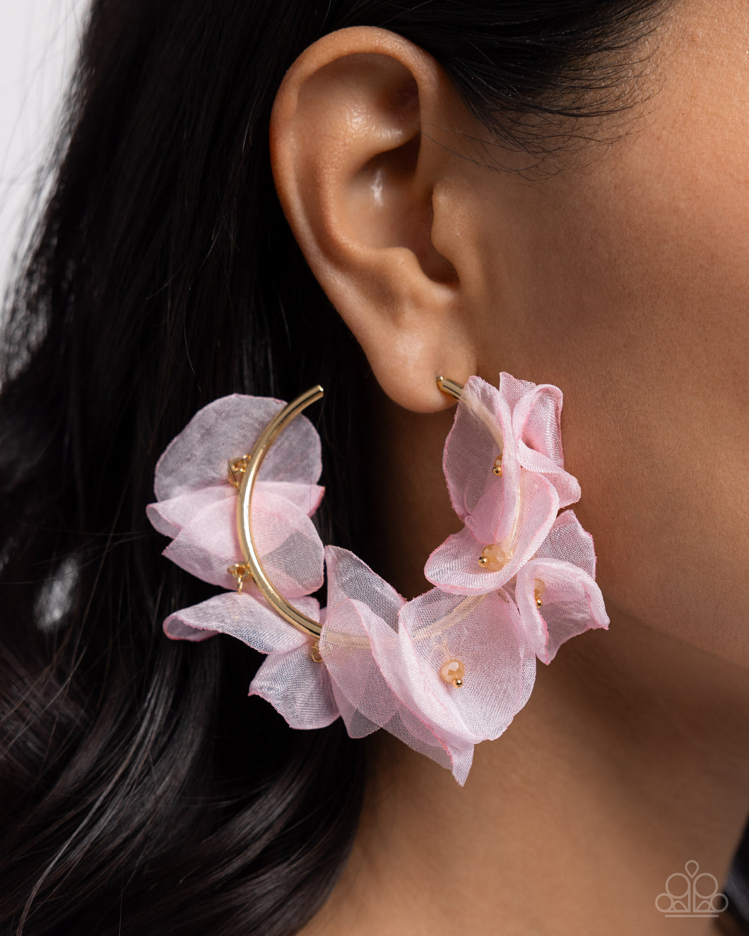 Paparazzi Accessories: Petaled Pageant - Gold Chiffon Earrings