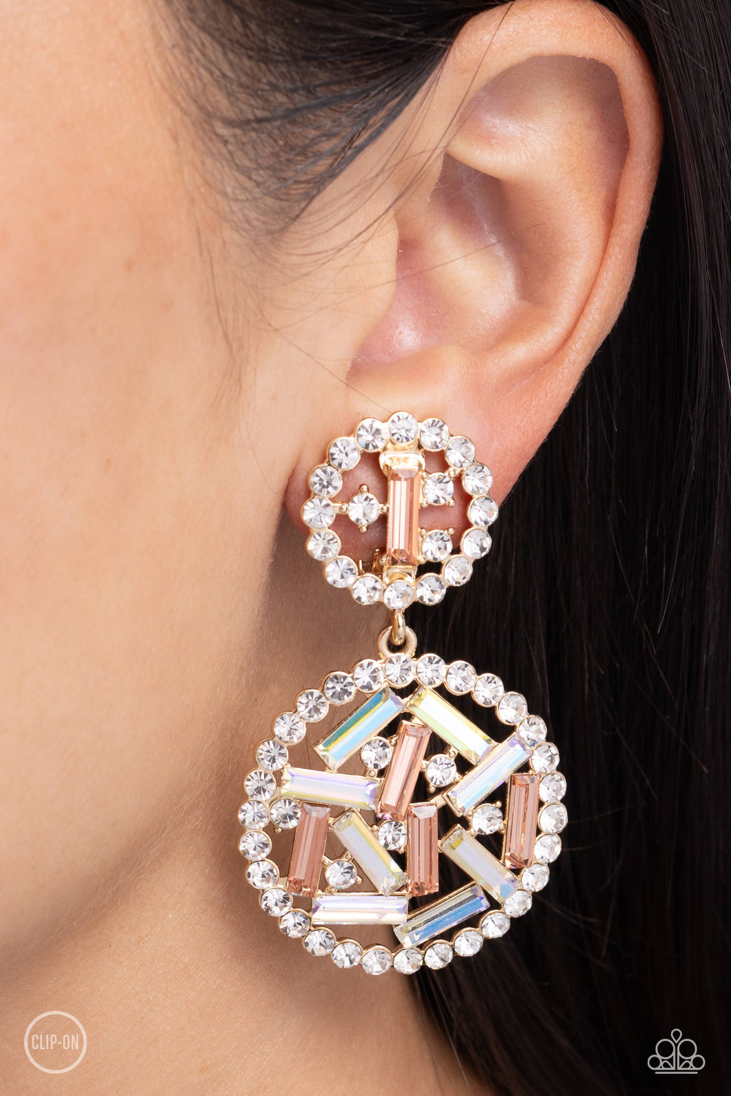 Paparazzi Accessories: Gasp-Worthy Glam - Gold Clip-On Earrings