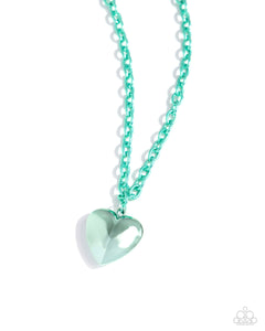 Paparazzi Accessories: Loving Luxury - Green Heart Necklace