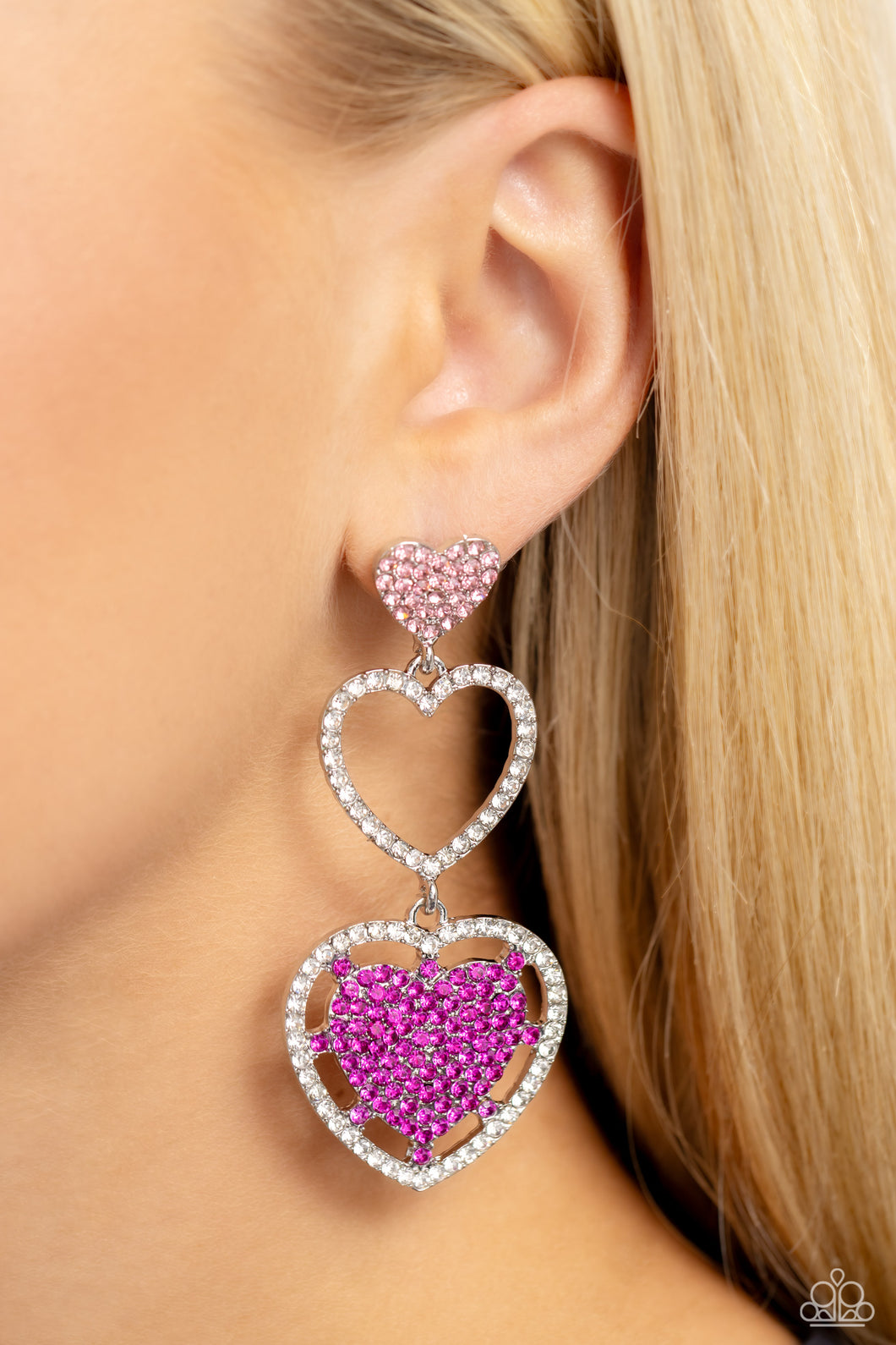 Paparazzi Accessories: Couples Celebration - Pink Heart Earrings