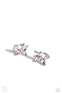 Paparazzi Accessories: Aerial Advancement - Pink Butterfly Cuff Earrings