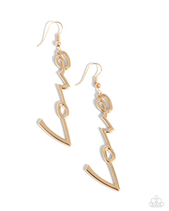 Paparazzi Accessories: Light-Catching Letters - Gold Inspirational Earring