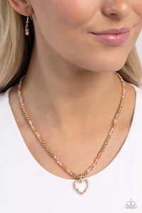 Paparazzi Accessories: Flashy Fairy Tale - Orange Heart Necklace