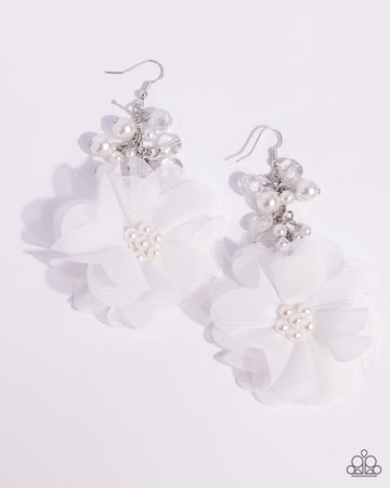 Paparazzi Accessories: Fashionable Flower Girl - White Earrings
