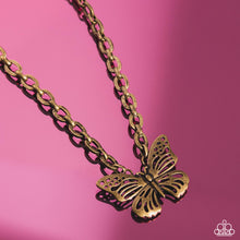 Load image into Gallery viewer, Paparazzi Accessories: Midair Monochromatic - Brass Butterfly Necklace