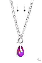 Load image into Gallery viewer, Paparazzi Accessories: Edgy Exaggeration - Pink UV Shimmer Necklace - Life of the Party