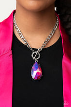 Load image into Gallery viewer, Paparazzi Accessories: Edgy Exaggeration - Pink UV Shimmer Necklace - Life of the Party