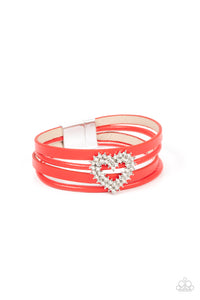 Paparazzi Accessories: Wildly in Love - Red Heart Bracelet