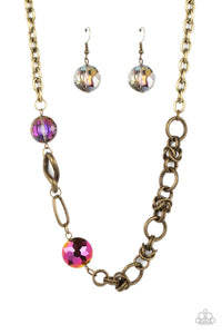 Paparazzi Accessories: Celestially Celtic - Brass Oil Spill Necklace