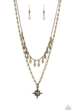 Load image into Gallery viewer, Paparazzi Accessories: The Second Star To The LIGHT - Brass Iridescent Patriotic Necklace