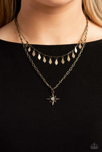 Load image into Gallery viewer, Paparazzi Accessories: The Second Star To The LIGHT - Brass Iridescent Patriotic Necklace