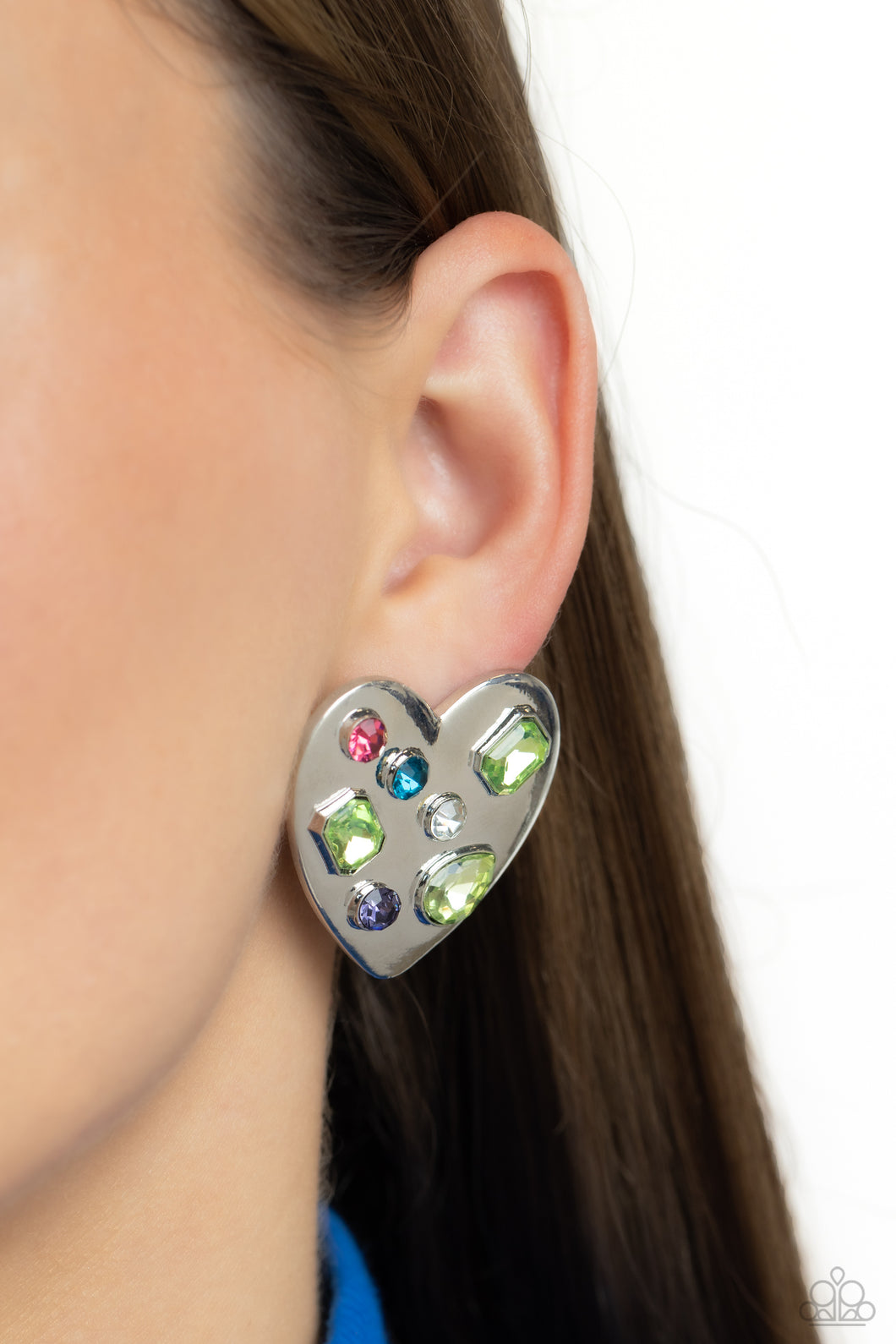 Paparazzi Accessories: Relationship Ready - Green Heart Earrings