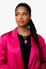 Load image into Gallery viewer, Paparazzi Accessories: Edgy Exaggeration - Pink UV Shimmer Necklace - Life of the Party