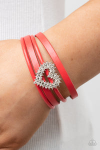 Paparazzi Accessories: Wildly in Love - Red Heart Bracelet