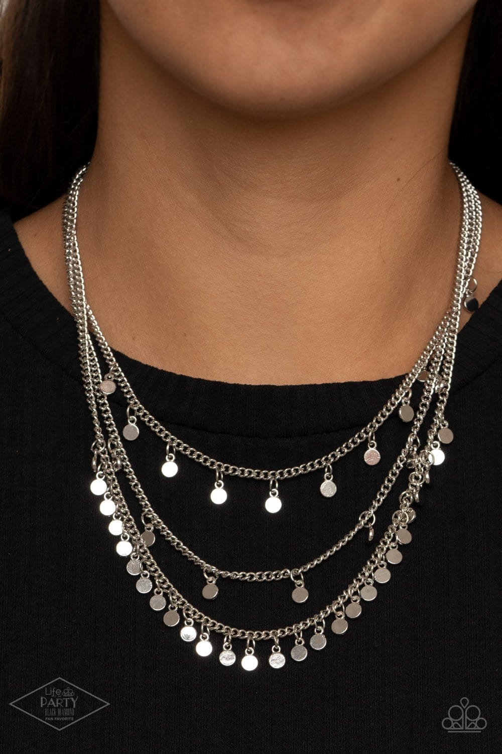 Paparazzi Accessories: Always On CHIME - Silver Necklace - Black Diamond Fan Favorite - Jewels N Thingz Boutique