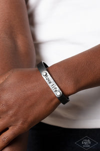 Paparazzi Accessories: Love Life - Black Leather Bracelet - Life of the Party