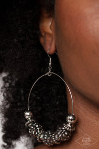 Paparazzi Accessories: I Can Take a Compliment - Silver Rhinestone Earrings - Life of the Party