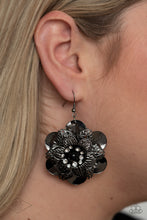 Load image into Gallery viewer, Paparazzi Accessories: Midnight Garden - Black/Gunmetal Earrings - Black Diamond Fan Favorite