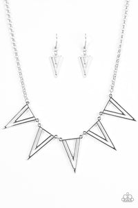 Paparazzi Accessories: Bite The Big One - Silver Necklace - Jewels N Thingz Boutique