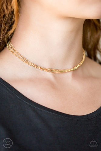 Paparazzi: If You Dare - Gold Choker - Jewels N’ Thingz Boutique