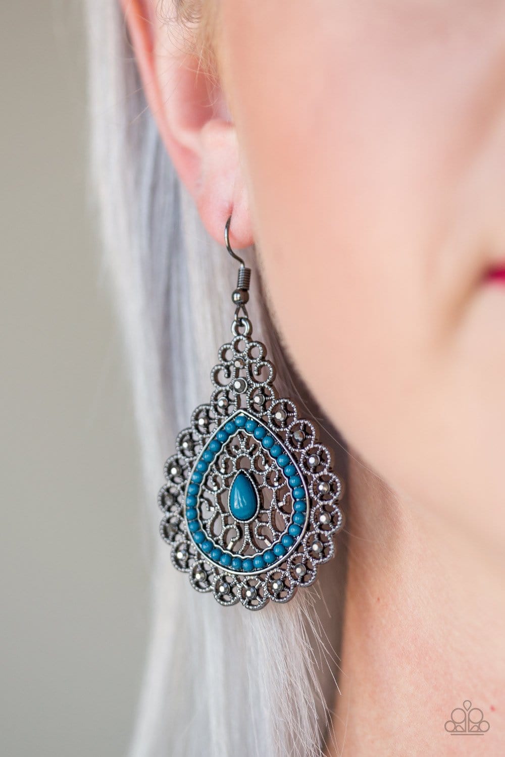 Paparazzi: Carnival Courtesan - Blue Earrings - Jewels N’ Thingz Boutique