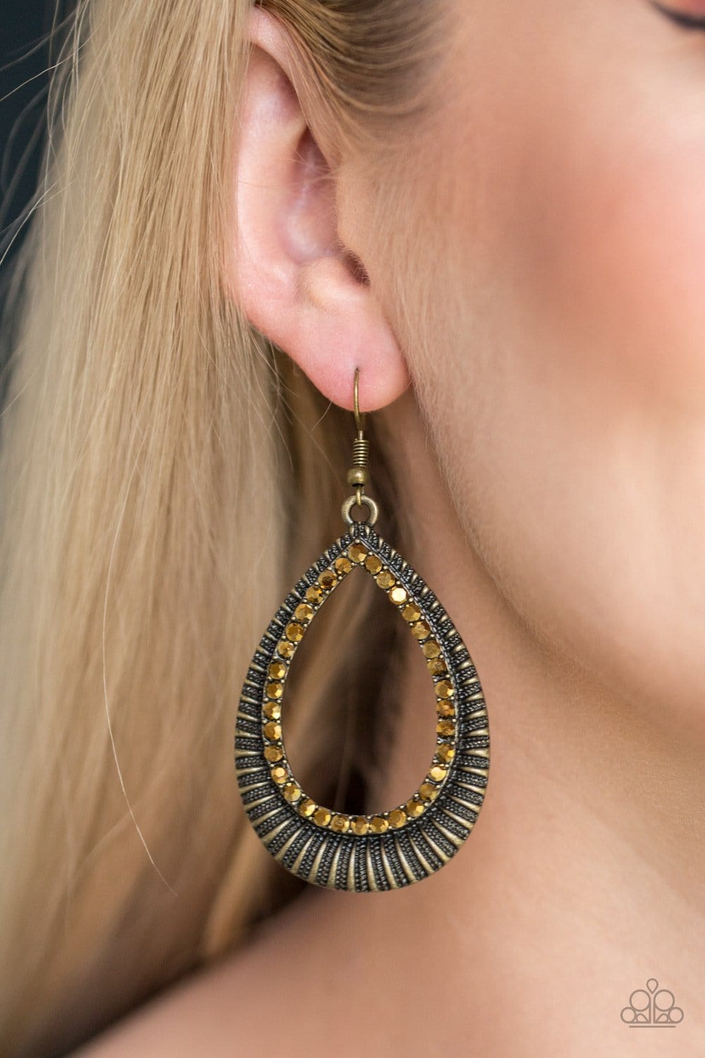 Paparazzi: Right As REIGN - Brass Earrings - Jewels N’ Thingz Boutique