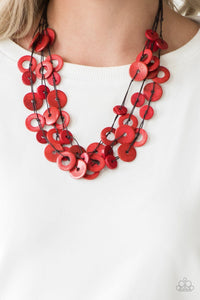 Paparazzi: Wonderfully Walla Walla - Red Wooden Necklace - Jewels N’ Thingz Boutique