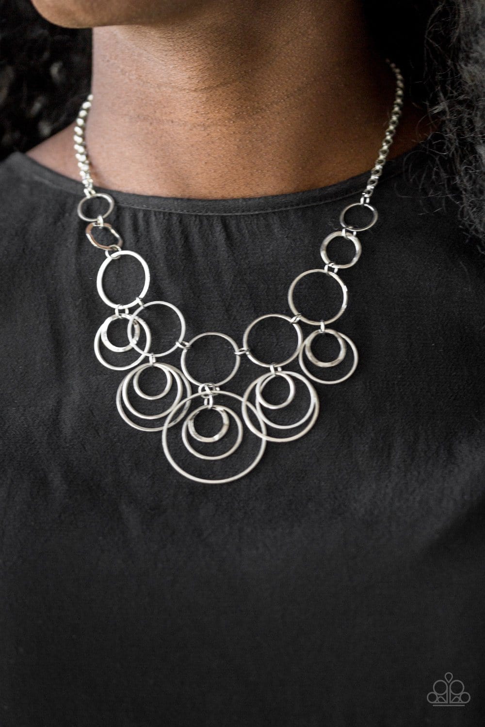 Paparazzi: Break The Cycle - Silver Hoop Necklace - Jewels N’ Thingz Boutique