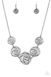 Paparazzi: Rosy Rosette - Black Rosebud Necklace - Jewels N’ Thingz Boutique