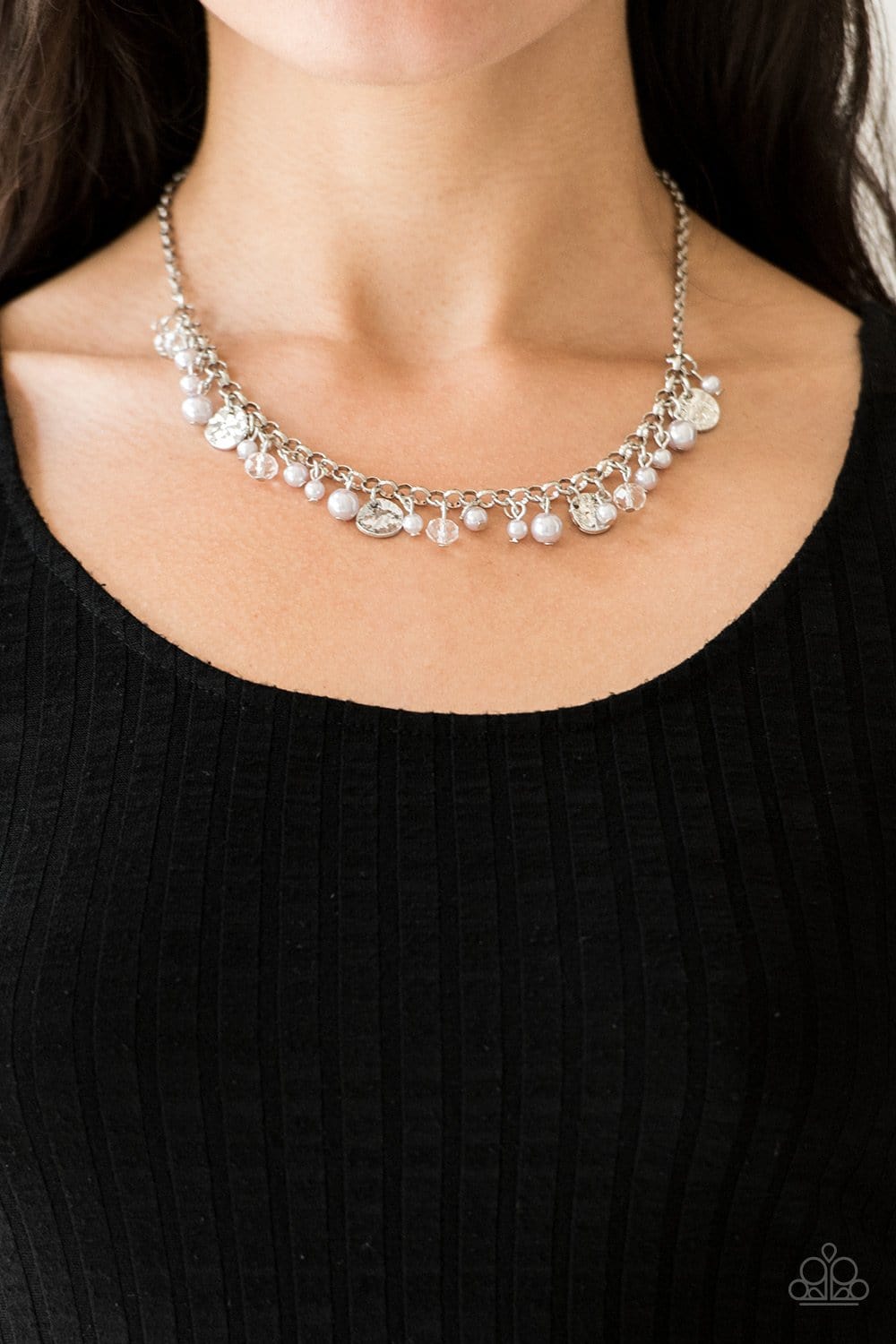 Paparazzi Accessories: Coastal Cache Necklace & West Coast Wanderer Bracelet - Silver Set - Jewels N Thingz Boutique