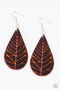 Paparazzi Accessories: Nature Nouveau - Brown Leather Earrings - Jewels N Thingz Boutique
