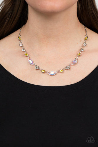 Paparazzi Accessories: Irresistible HEIR-idescence - Yellow Iridescent Necklace