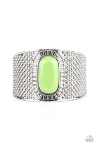 Paparazzi Accessories: Poshly Pharaoh - Green Tribal Cuff Bracelet - Jewels N Thingz Boutique