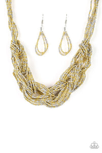 Paparazzi Accessories: City Catwalk - Gold Seed Bead Necklace - Jewels N Thingz Boutique